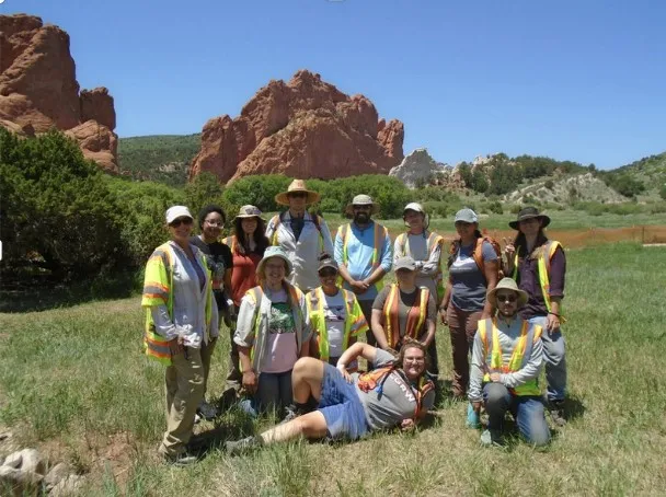 Archaeology students at Garden of the Gods